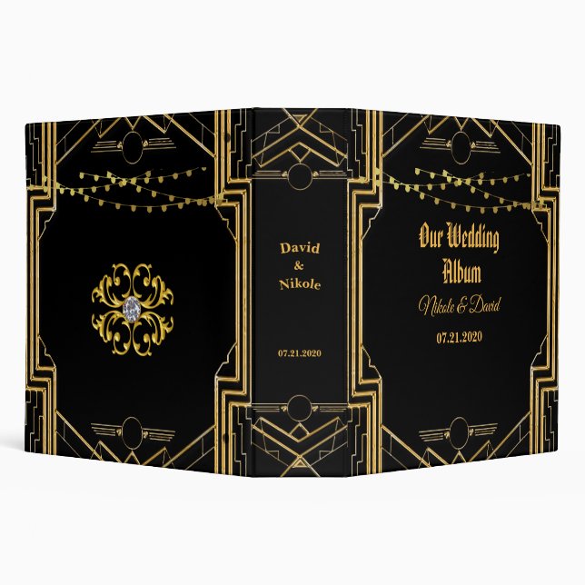 Classeur Album de mariage Art Déco élégant (Arrière-plan)