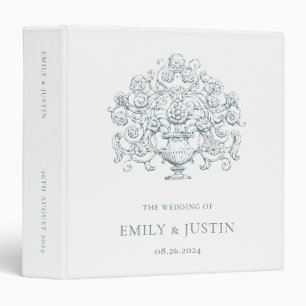Classeur Album de mariage baroque bleu Dusty vintage