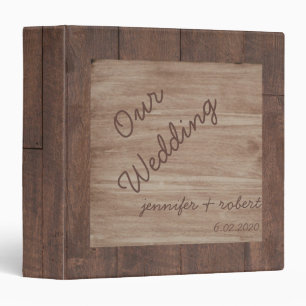 Classeur Album de mariage campagnard en bois et de bouleau