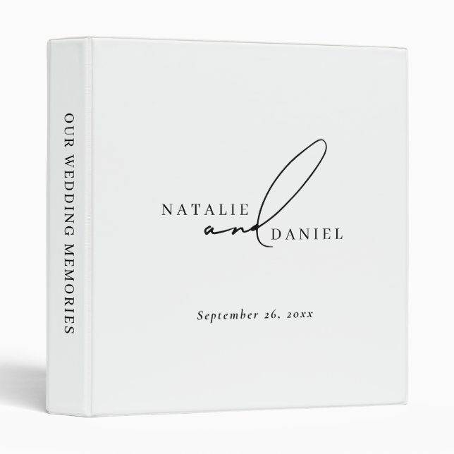 Classeur Album de mariage classique moderne minimal (Devant/Côté)
