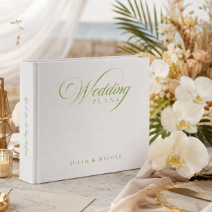 Classeur Album de mariage classique vert ivoire calligraphi
