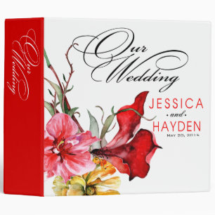 Classeur Album de mariage d'aquarelle de Flora Botanica