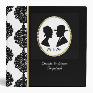 Classeur Album de mariage de camée de silhouette de jeunes