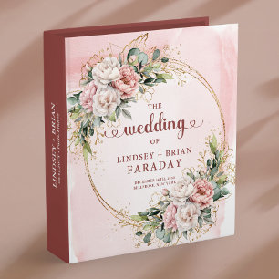 Classeur Album de mariage floral moderne en or rose