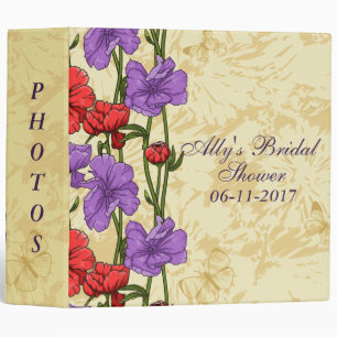 Classeur Album de mariage floral rouge et violet joli