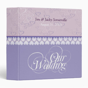 Classeur Album de mariage Love Hearts Purple Lilac