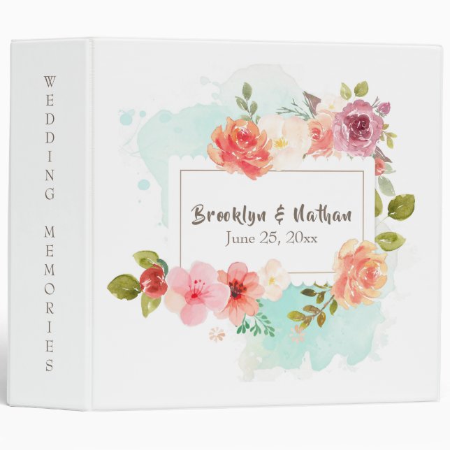 Classeur Album de mariage Midsummer Floral Dreams (Devant/Côté)