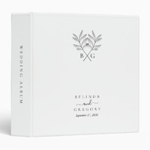 Classeur Album de mariage minimaliste de monogramme rustiqu