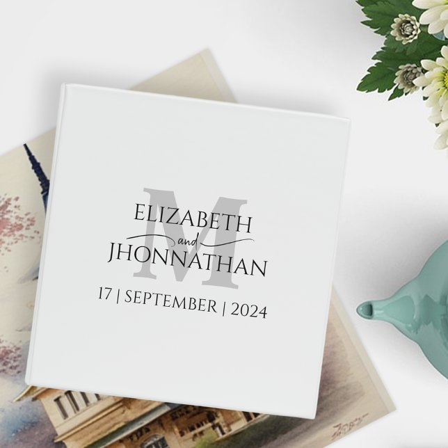 Classeur Album de mariage monogramme simple et élégant (Créateur téléchargé)