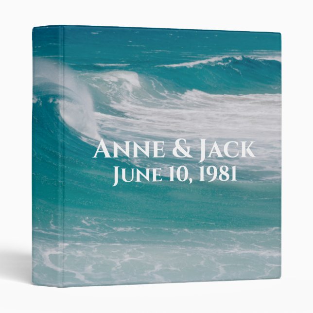 Classeur Album de mariage Ocean Wave (Devant/Côté)
