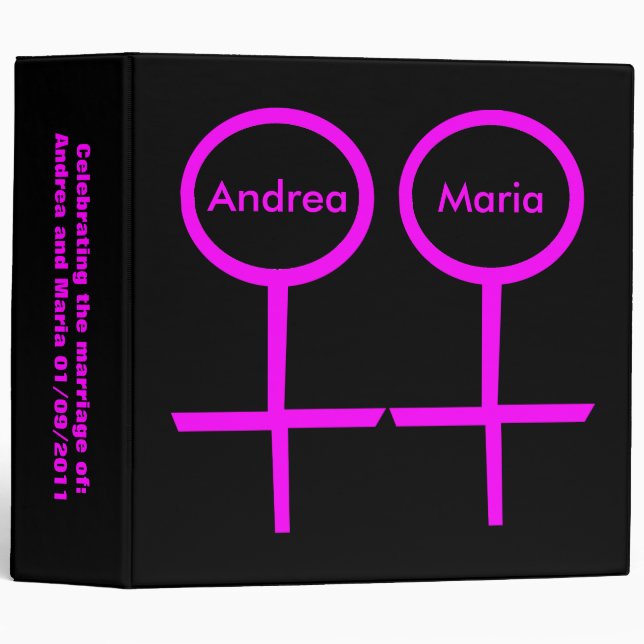 Classeur Album de mariage personnalisable pour lesbiennes (Devant/Côté)