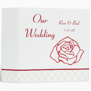 Classeur Album de mariage relié Rose rouge