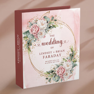 Classeur Album de mariage romantique aux fleurs roses pouss