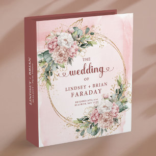 Classeur Album de mariage romantique rose gold eucalyptus