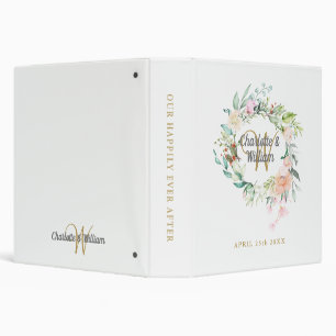 Classeur Album de mariage rose Floral Gold Monogram