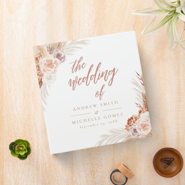 Classeur Album de mariage Rose Muted Pampas Terracotta Boho (In Situ)