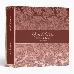 Classeur Album de mariage Rose or rose élégant Floral moder