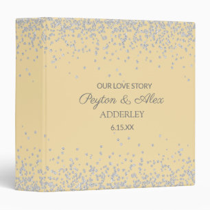 Classeur Album de mariage Scrapbook Jaune Pastel Argent Con