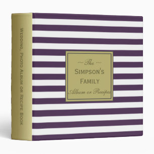 Classeur Album de mariage violet blanc rayé, Recettes