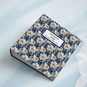 Classeur Album de Mémoire Floral Bleu Marine Sophi