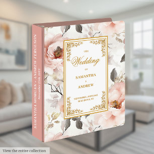 Classeur album de mémoire mariage floral or brillant modern