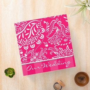 Classeur Album de mémoire Mariage framboise rose chaud