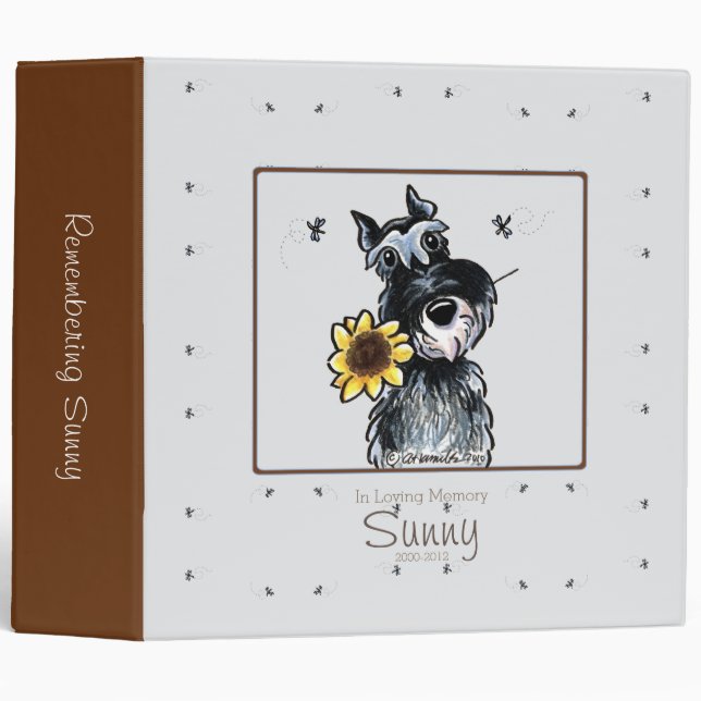 Classeur Album de mémoire personnalisée Sunny Schnauzer (Devant/Côté)