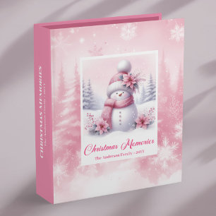 Classeur Album de Mémoires de Noël Bonhomme de Neige Rose R