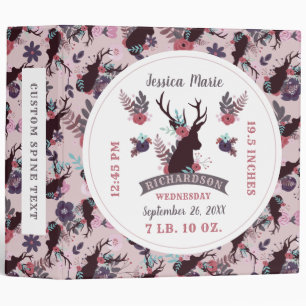 Classeur Album de naissance pour filles avec tête de cerf r