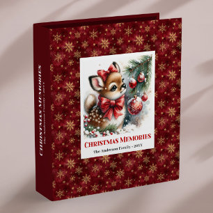 Classeur Album de Noël Bébé Faon Rustique Scène de Noël