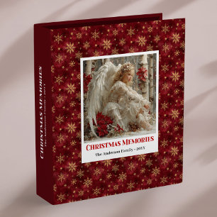 Classeur Album de Noël en rouge et or à l'ange victorien cl