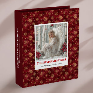 Classeur Album de Noël personnalisé Ange Moderne Rouge Or