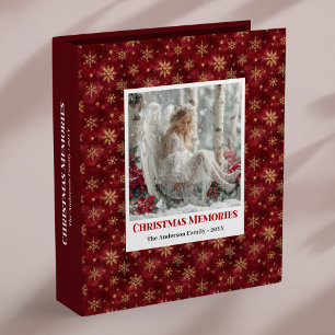 Classeur Album de Noël personnalisé Ange Rouge Or