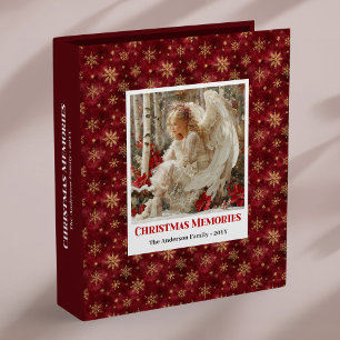 Classeur Album de Noël personnalisé Ange Rouge Or