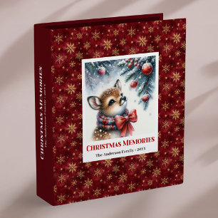 Classeur Album de Noël personnalisé Bébé Faon Forêt enneigé