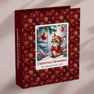 Classeur Album de Noël personnalisé pour bébé faon scène hi