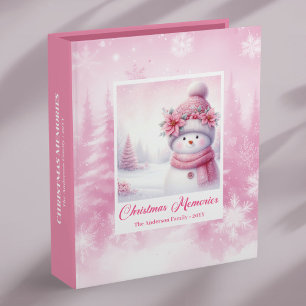 Classeur Album de Noël pour enfants Bonhomme de neige rose 