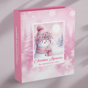 Classeur Album de Noël rose pour enfants avec bonhomme de n