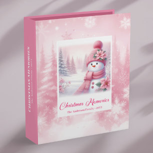 Classeur Album de Noël rose pour enfants Bonhomme de neige