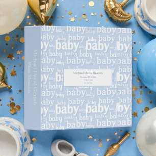 Classeur Album de photos de bébé personnalisé bleu clair Mi