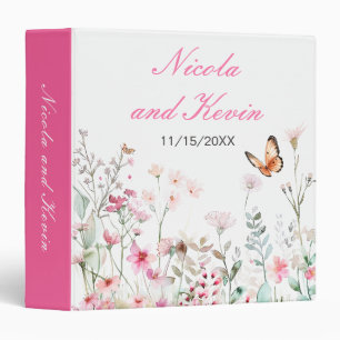 Classeur Album de photos de mariage floral papillon rose pr