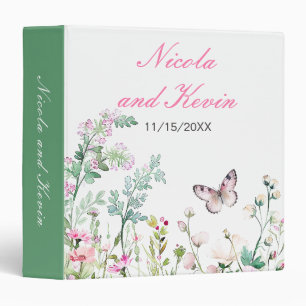 Classeur Album de photos de mariage floral papillon vert pr
