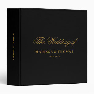 Classeur Album de photos de mariage noir et or 