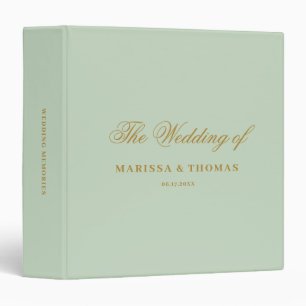 Classeur Album de photos de mariage vert et or