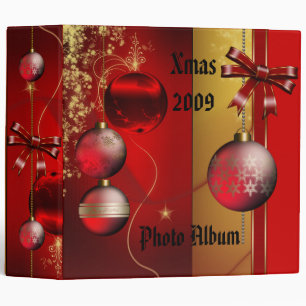 Classeur Album de photos de Noël Binder Boules Rouges de No