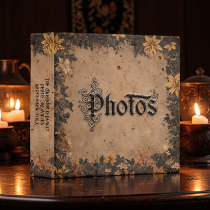 Classeur Album de photos floral rustique victorien ancien