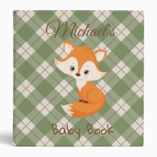 Classeur Album de photos personnalisé Baby Book Fox Gingham