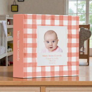 Classeur Album de photos personnalisé de bébé à l'aquarelle