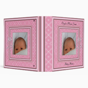 Classeur Album de photos pour bébé fille avec reliure et nœ
