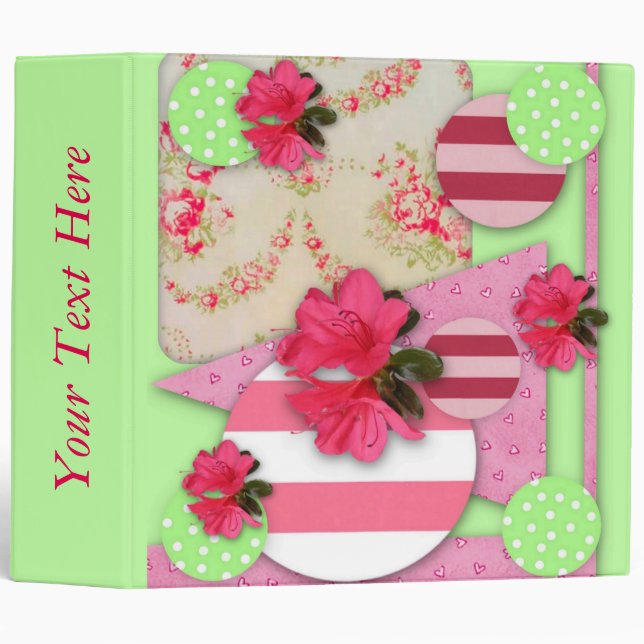 Classeur Album de scrapbook Azalée (Devant/Côté)